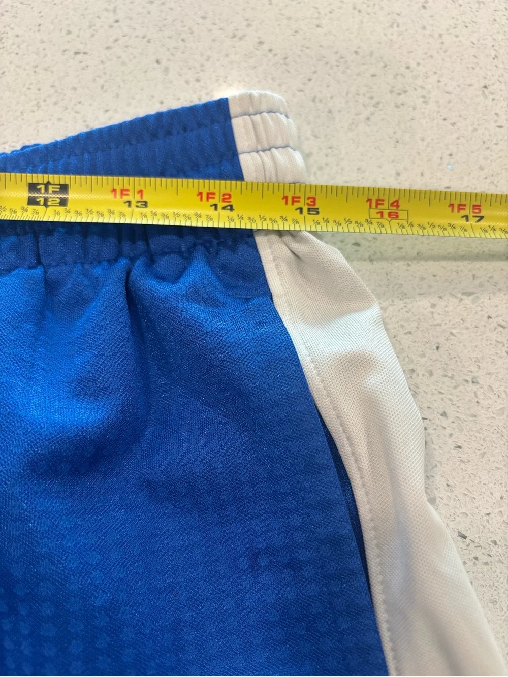 Nike Men's Blue Athletic Basketball Shorts with White Side Panels Medium